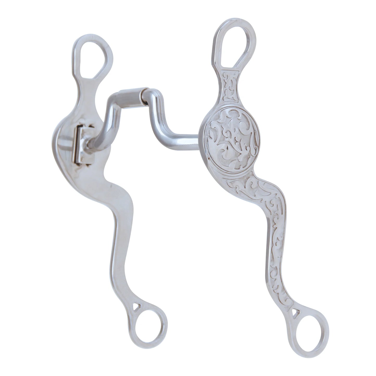 Myler Embossed 7 1/2" Shank Horse Bit with 43MP Low Port Comfort Snaffle - 5" Mouth
