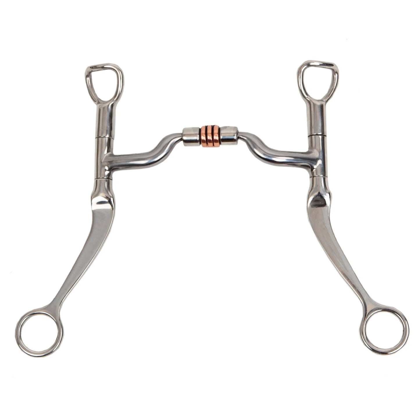 Myler Flat Shank Horse Bit with 05 Sweet Iron Mouthpiece and Copper Roller - 5" Mouth