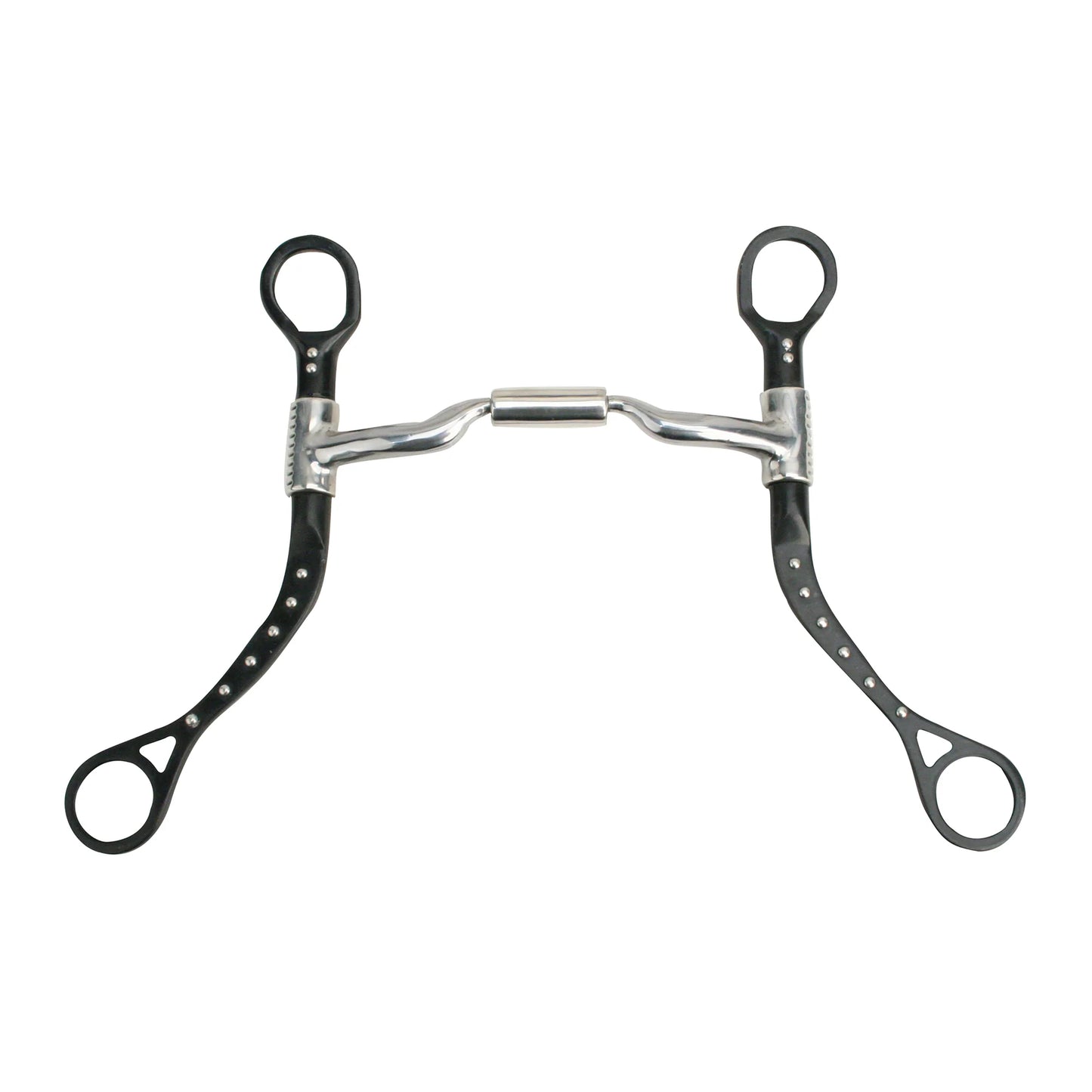 Myler MBB Black Flat Shank Bit with Stainless Steel Dots, 04 Sweet Iron Mouthpiece - 5" Mouth