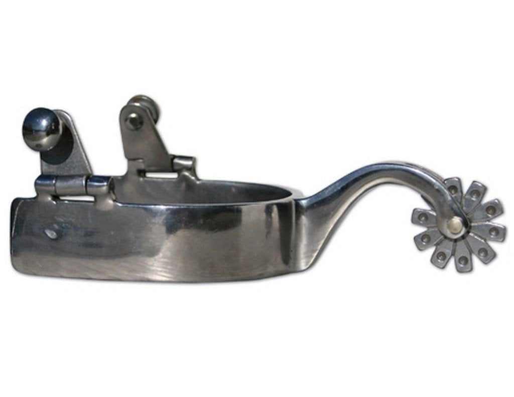 Professional's Choice Equisential Spurs - 1 1/2" Shank, 9-Point Rowel, 1" Band, Polished Steel