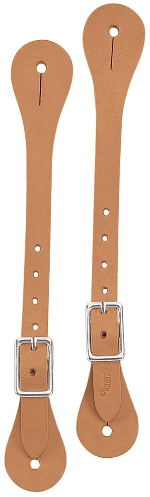 Weaver Leather Horizons Spur Straps - Premium Harness Leather with Nickel-Plated Hardware - Golden Brown - Made in USA