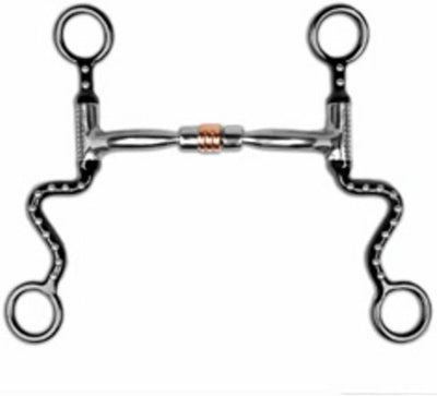 Myler 03 Black Seven Shank Bit - MB 03 Sweet Iron Comfort Snaffle with Copper Inlay - 5" Mouth, 7" Shank
