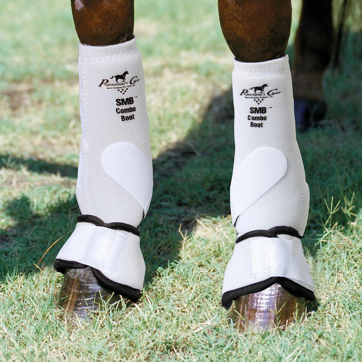 Professional's Choice Sports Medicine & Bell Boot Combo - White, Medium - 360° Equine Leg Protection