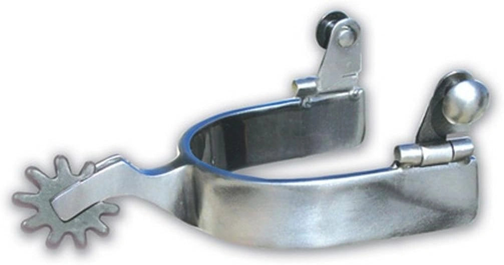Professional's Choice Equisential Cowboy Spurs - 1" Band, 1.5" Shank, 1" 10-Point Rounded Rowel, Polished Steel