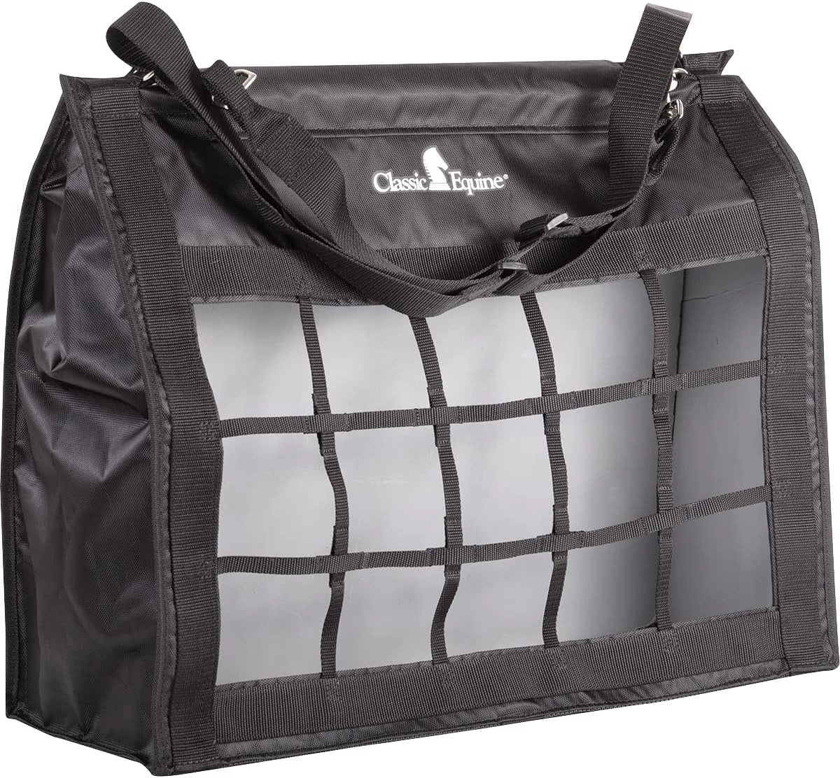 Classic Equine Moderate Feed Hay Bag - Top Load Slow Feeder with Mesh Bottom and Adjustable Straps
