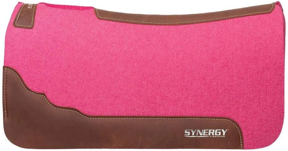 Weaver Leather Synergy Contoured Steam Pressed Merino Wool Felt Saddle Pad - Red, 1" Thick, 31" x 32"