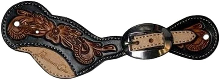Professional's Choice Professional's Black Floral Roughout Ladies Spur Straps Mens
