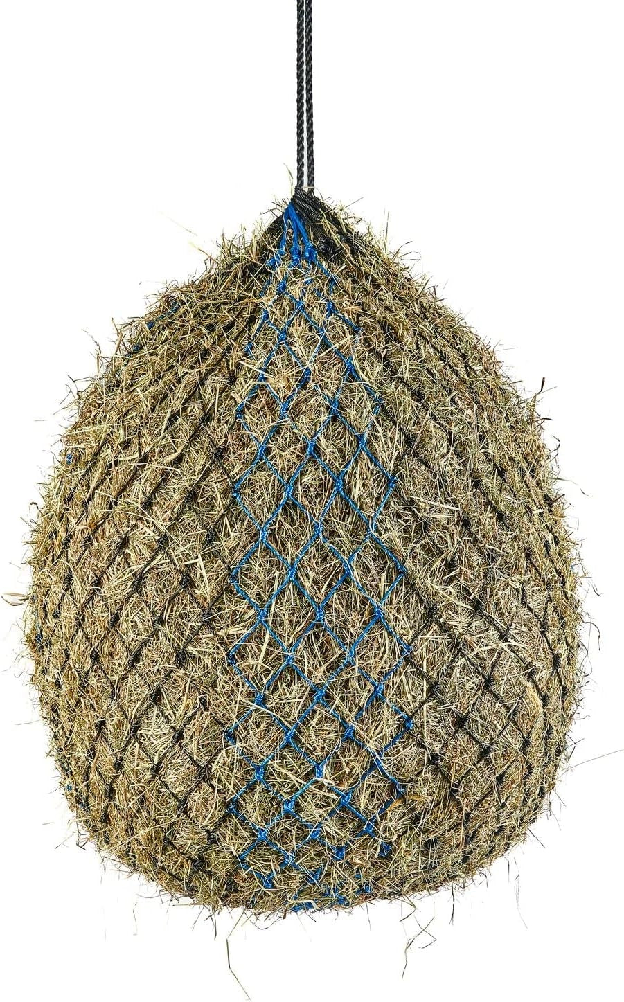 Shires Small Hole Haylage Net - Black/Blue Durable Slow Feed Horse Hay Net - 1.75-2 Inch Mesh
