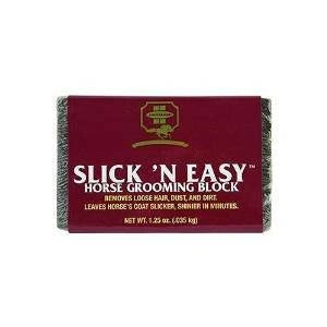 Slick N Easy Horse Grooming Block Shine Groom in Minutes, featured in professional studio lighting