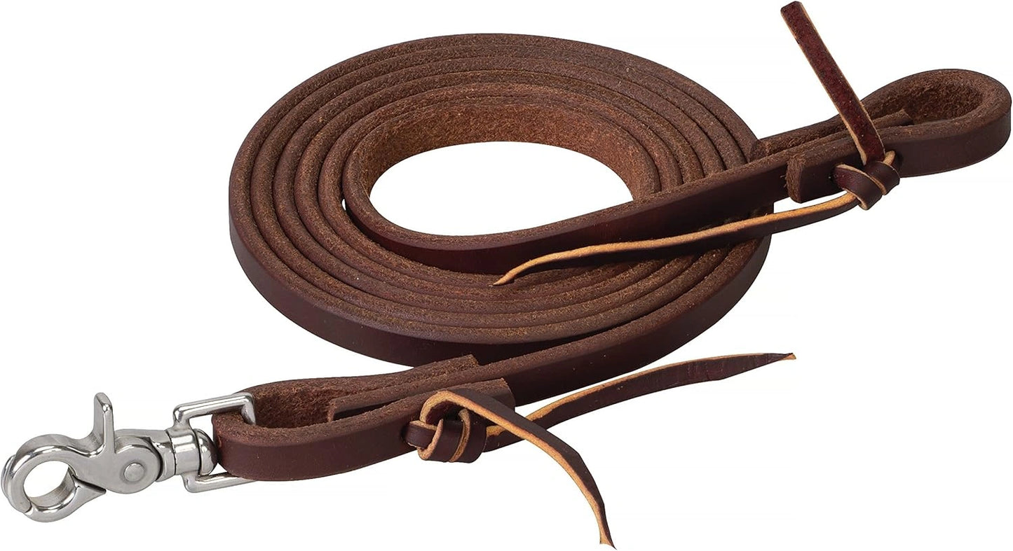 Weaver Leather Roper Reins - 1/2" x 7.5' - Golden Chestnut Premium Harness Leather with Weighted Ends