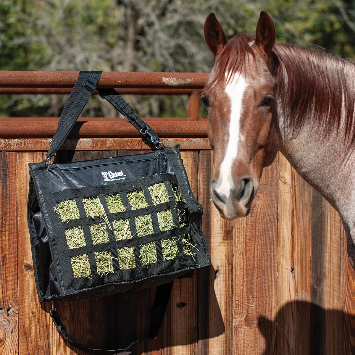 Cashel Slow Feed Top Load Hay Bag - 2.5" Square Holes, No-Spin Adjustable Back Strap