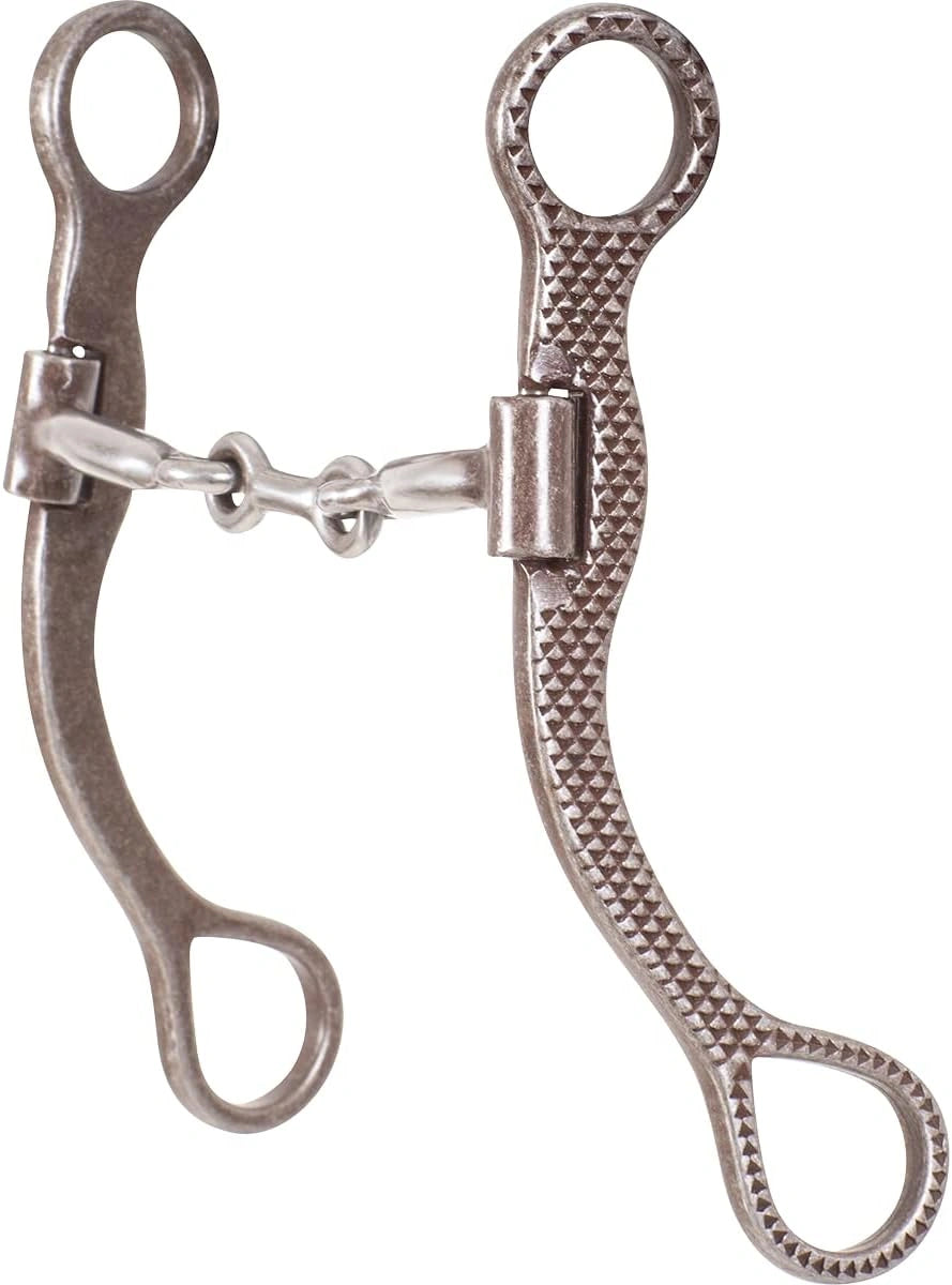 Classic Equine Rasp Performance Series Straight Shank Bit with Smooth Bar Dogbone - 7-inch Shanks
