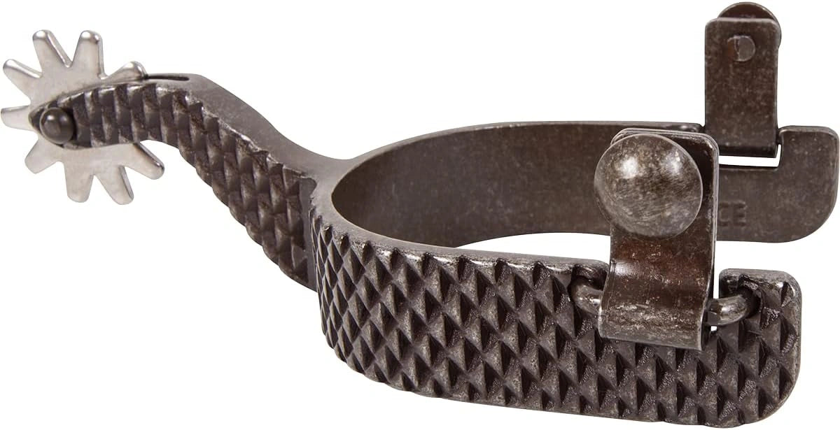 Classic Equine Rasp Reiner Spurs - Weighted 1-inch Band and 2-inch Raised Shank - Traditional Western Style