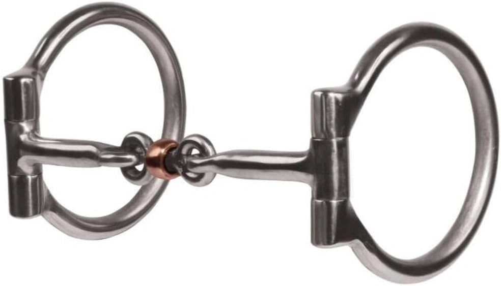 Professional's Choice Equisential Smooth Dogbone D Ring Snaffle Bit - 5 1/4" Mouth, Sweet Iron & Copper Inlays