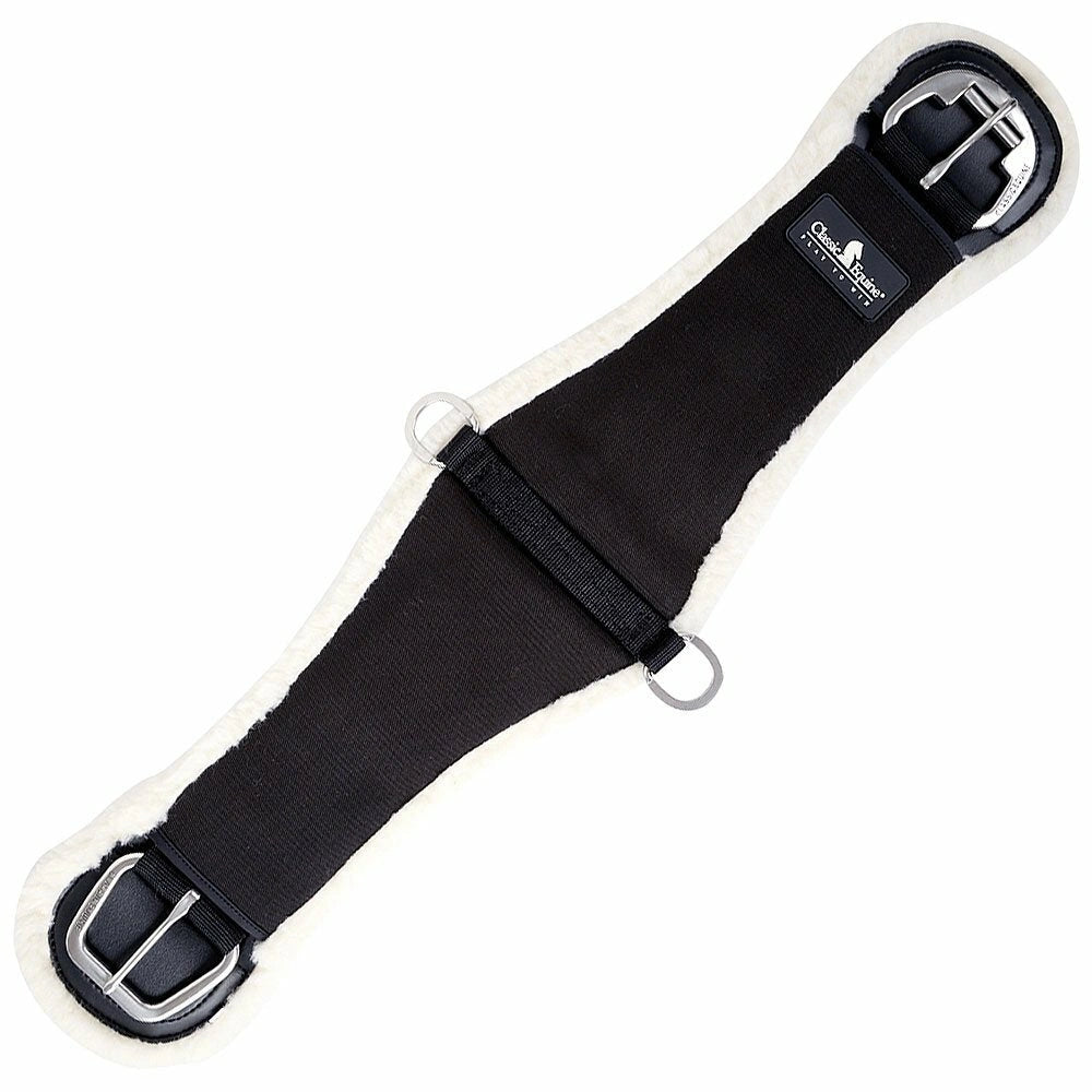 Classic Equine Sensorflex Fleece Roper Black Cinch Girth Horse Roller Buckle - Hooves and Paws