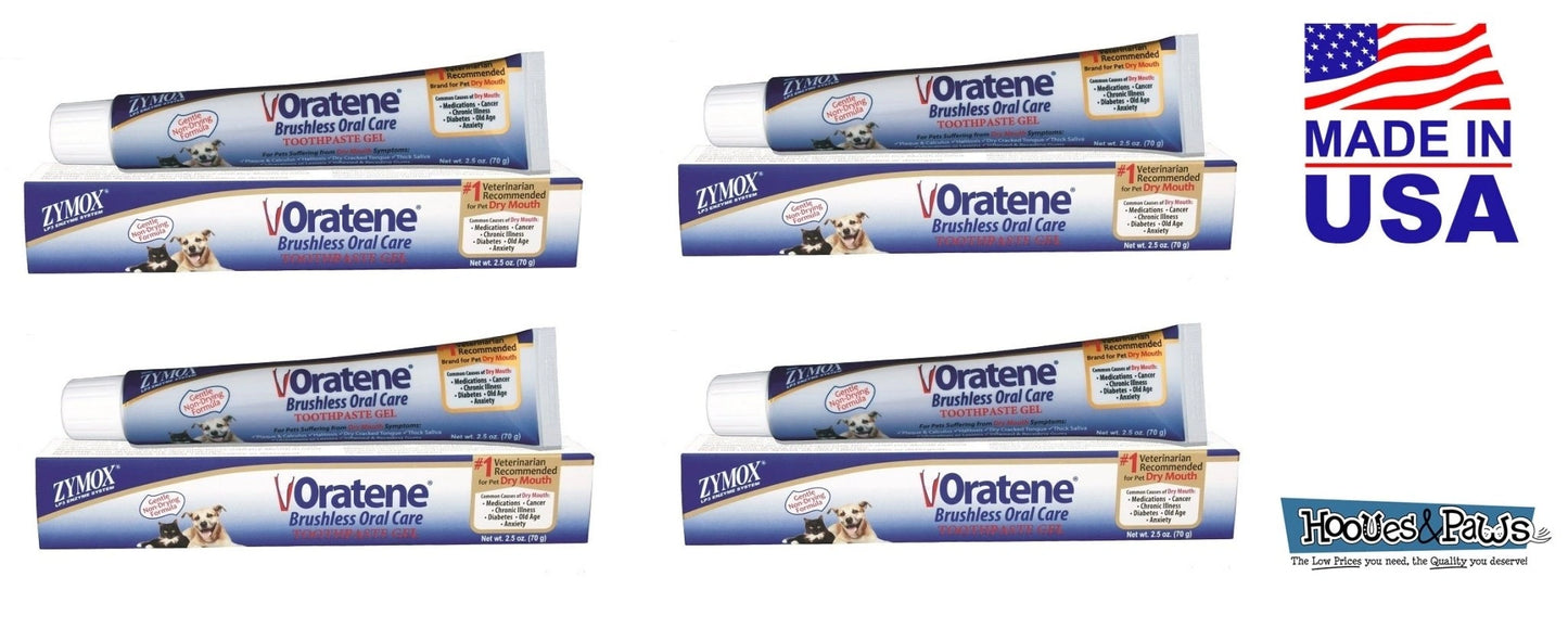 Zymox Oratene Brushless Oral Gel Toothpaste Formula Pet Dog 2.5 oz Tube - Hooves and Paws