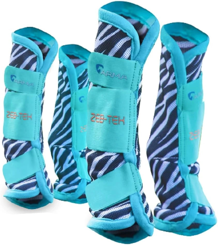 Shires Arma Airflow Turnout Socks Zeb - Tek Zebra Pony - Hooves and Paws
