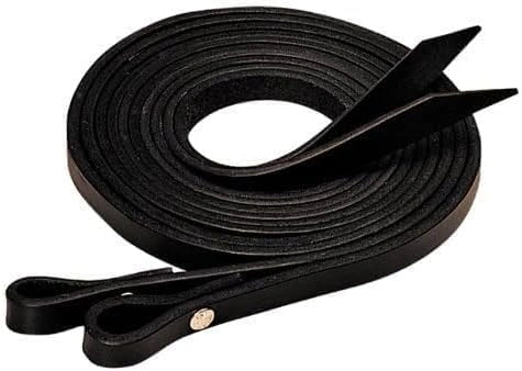 reins Weaver Leather Black Split Reins - 5/8" x 7' Hot-Stuffed Leather Chicago Screw