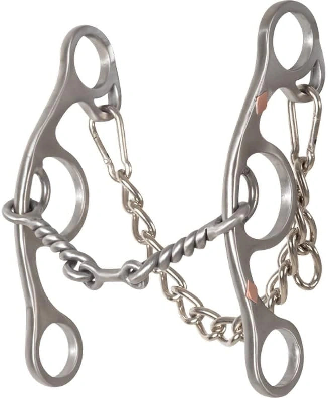 Classic Equine Sherry Cervi Twisted Wire Dogbone Short Shank Gag Bit - 5" Mouth, 6" Shanks
