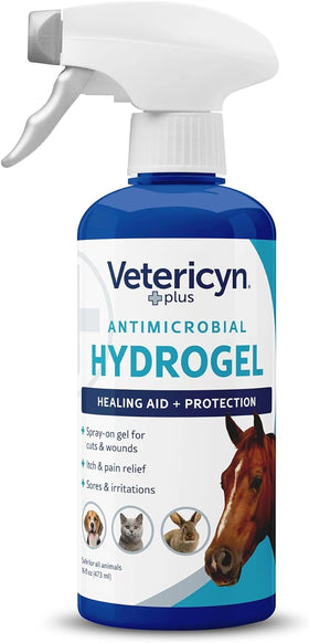 Vetericyn Plus All Animal Wound Care Hydrogel Spray - Non-Toxic Healing Aid for Dogs, Cats, and Horses
