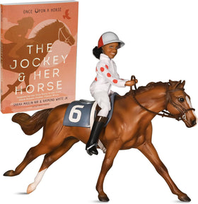 Breyer Freedom Series Cheryl White Horse and Book Set - 1:12 Scale Jetolara Model & 208-Page Book #6236
