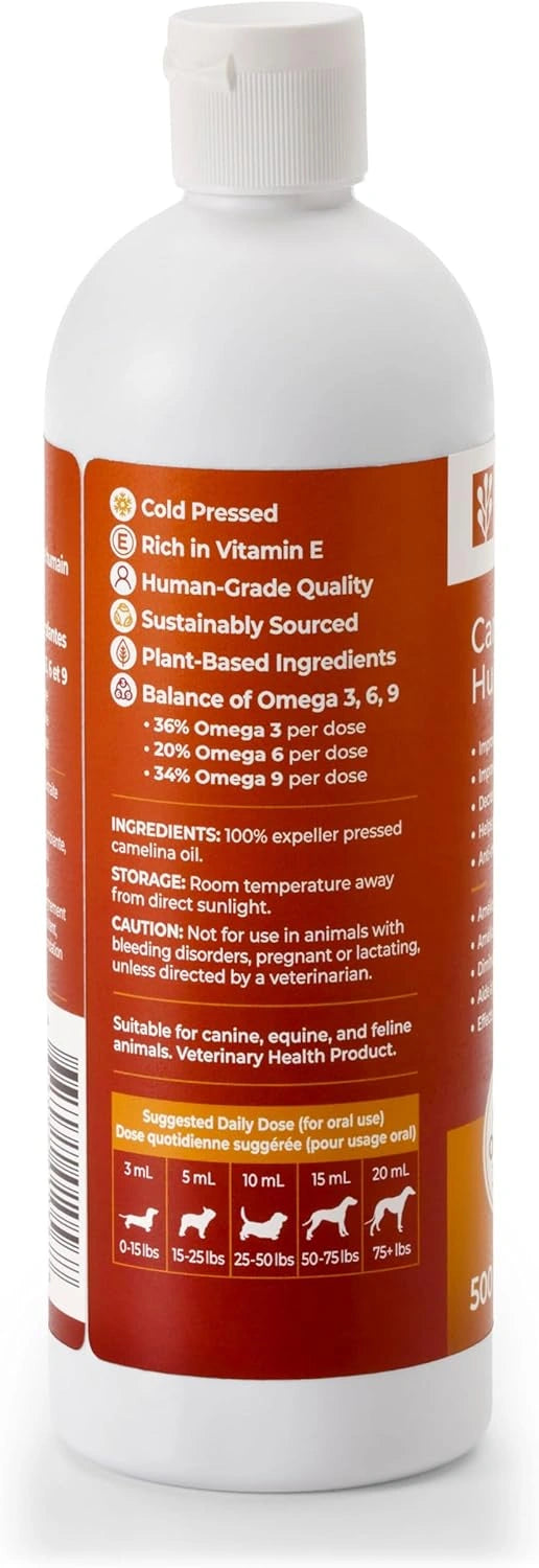 Camelina Oil for Horses, Dogs & Cats | Omega 3 Supplement for Joint, Coat & Skin Health