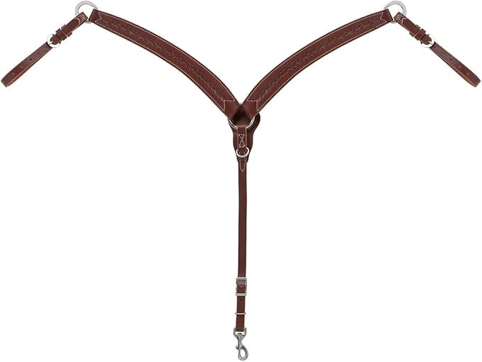 Weaver Leather Barbed Wire Contoured Breast Collar, Brown 40 - 1020 - Hooves and Paws