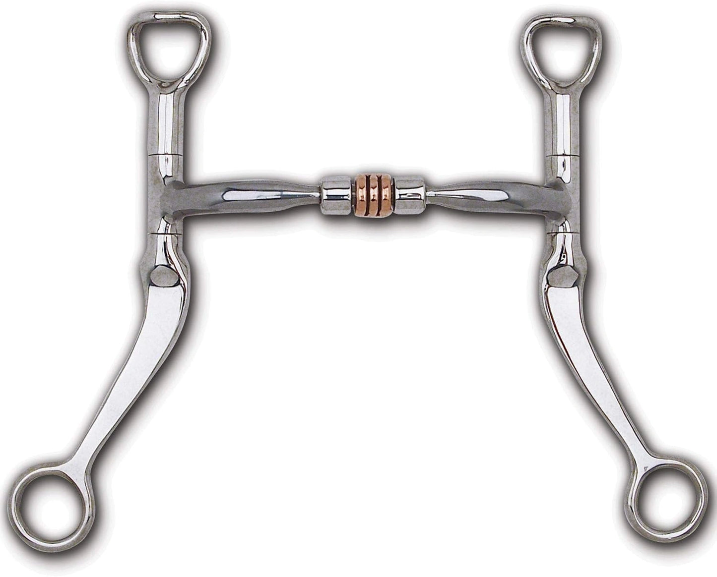 Myler Flat Shank Comfort Snaffle (MB 03T) with Copper Roller - Sweet Iron, 5" Mouth, 7" Shank