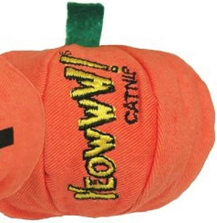 Yeowww! Organic Cat Nip Halloween Pumpkin Leaf Flower Filled Toy - Hooves and Paws