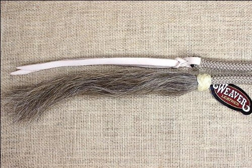 Weaver Leather Braided Nylon Horse Mecate with Horsehair Tassel and Rawhide Button - 1/2" x 23' Tan