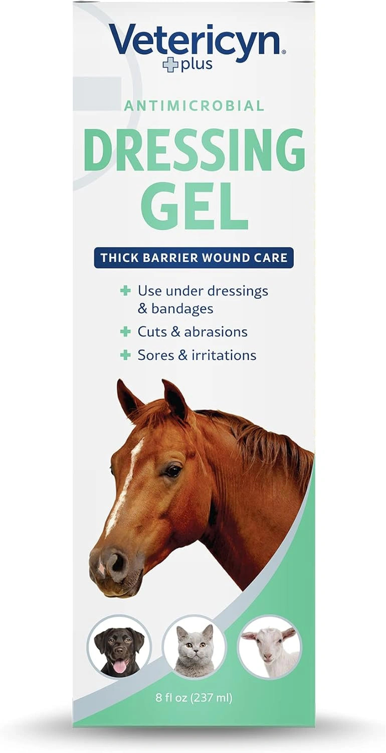 Vetricyn Plus Wound Dressing Gel - Advanced Wound Care & Healing Barrier for Dogs, Cats, Horses - 8 oz