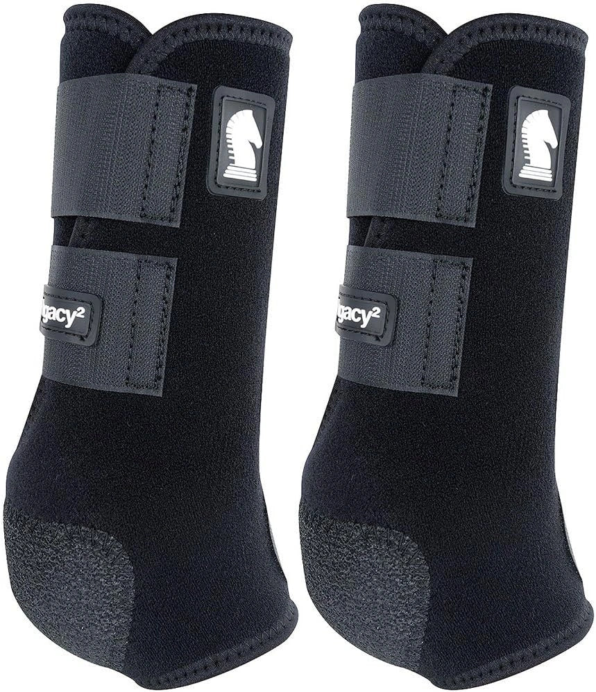 Classic Equine Small Legacy2 Horse Front Hind Sports Boots 4 Pack Black