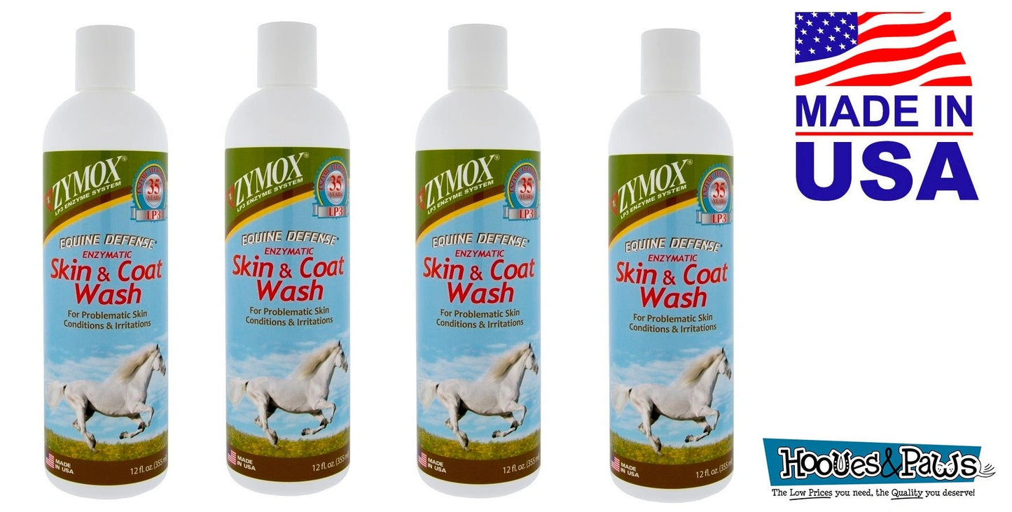 Zymox Equine Horse Defense Enzymatic Skin and Coat Wash 12 oz Bottle - Hooves and Paws