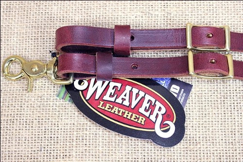 Weaver Leather Doubled & Stitched Hermann Oak Russet Harness Leather Reins with Latigo Liner - 1/2" x 8'