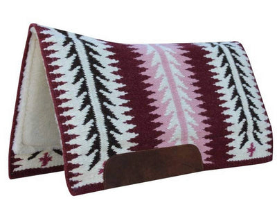Professional's Choice Ventana Saddle Pad - 100% New Zealand Wool, 1" Felt & Foam Center, Contoured Western Pad