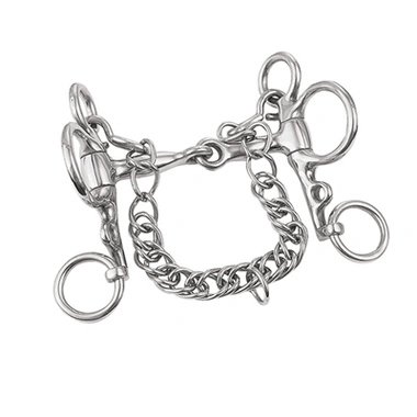 Weaver Leather Stainless Steel 3 1/2''Mini Pelham Snffle Bit - Hooves and Paws