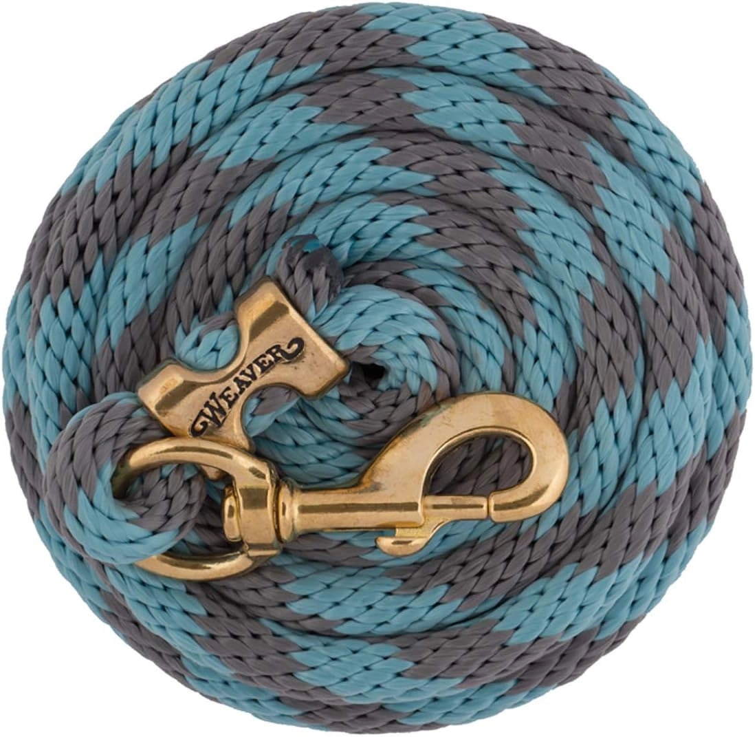 Weaver Leather Poly Lead Rope with Non-Rust Solid Brass 225 Snap, Soft Feel - 10'