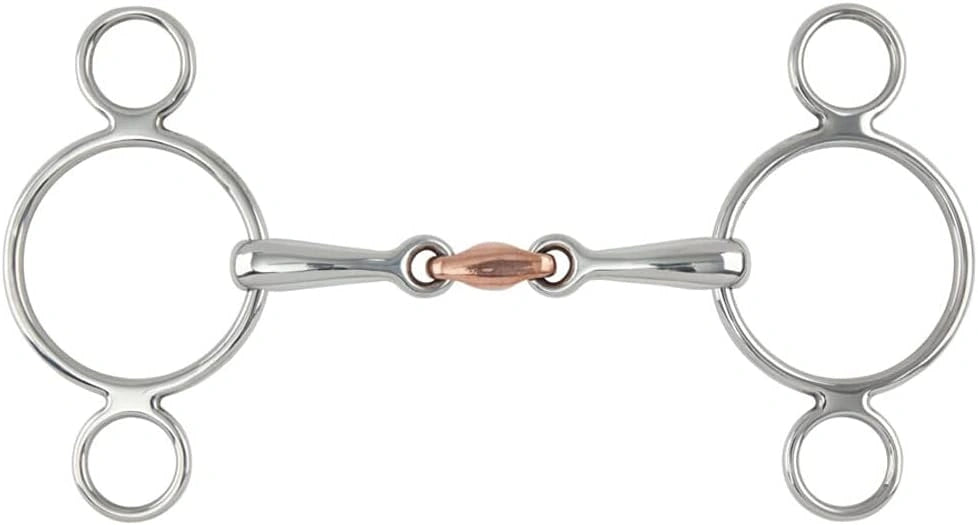 Shires Equestrian Two Ring Copper Lozenge Gag Bit 528 - Hooves and Paws