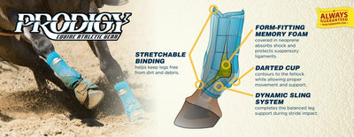 Weaver Leather Horse Equine Original Prodigy Performance Athletic SMB Boots Front 2 Pack - Hooves and Paws