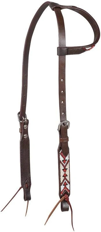 Cashel Beaded Slip Ear Headstall White