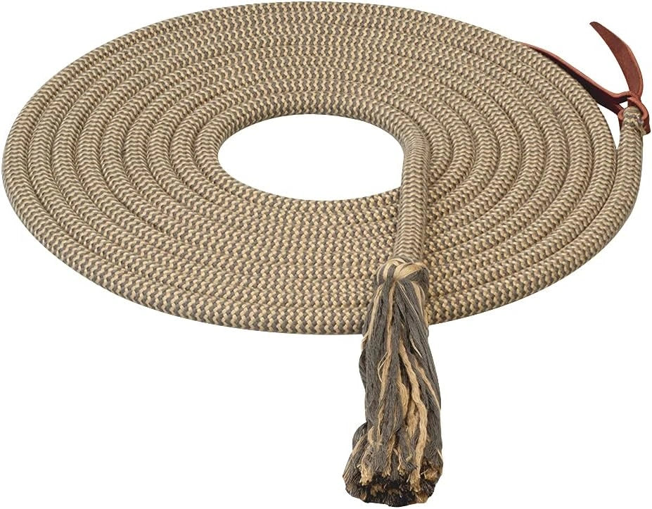 Weaver Leather EcoLuxe Bamboo Round Mecate Rein - 1/2" x 22' - Charcoal/Tan