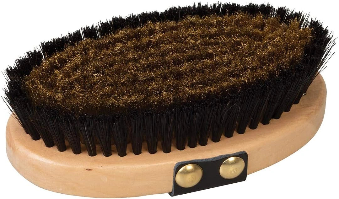 Weaver Leather Livestock Copper Bristle Grooming Brush with Leather Handle - 8" x 8" x 5" - 0.84 lbs