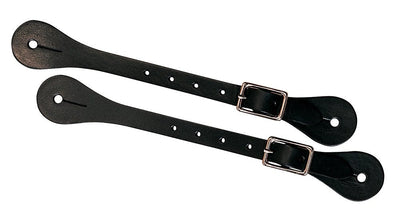 Weaver Leather Single-Ply Spur Straps - Premium Bridle or Harness Leather - Nickel-Plated Buckles - Made in USA
