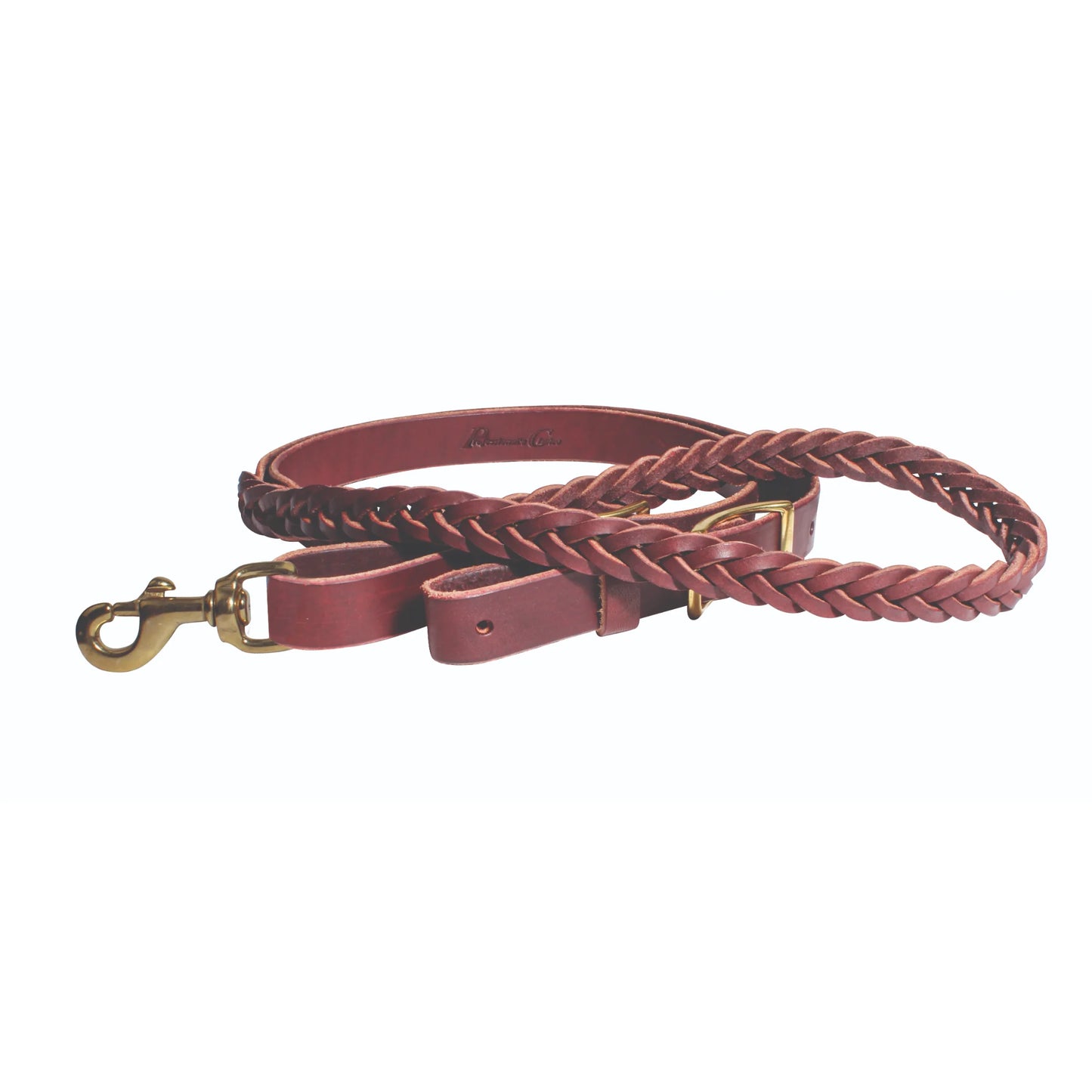 Professional's Choice 5-Plait Burgundy Roping Rein - Durable Braided Leather Tack