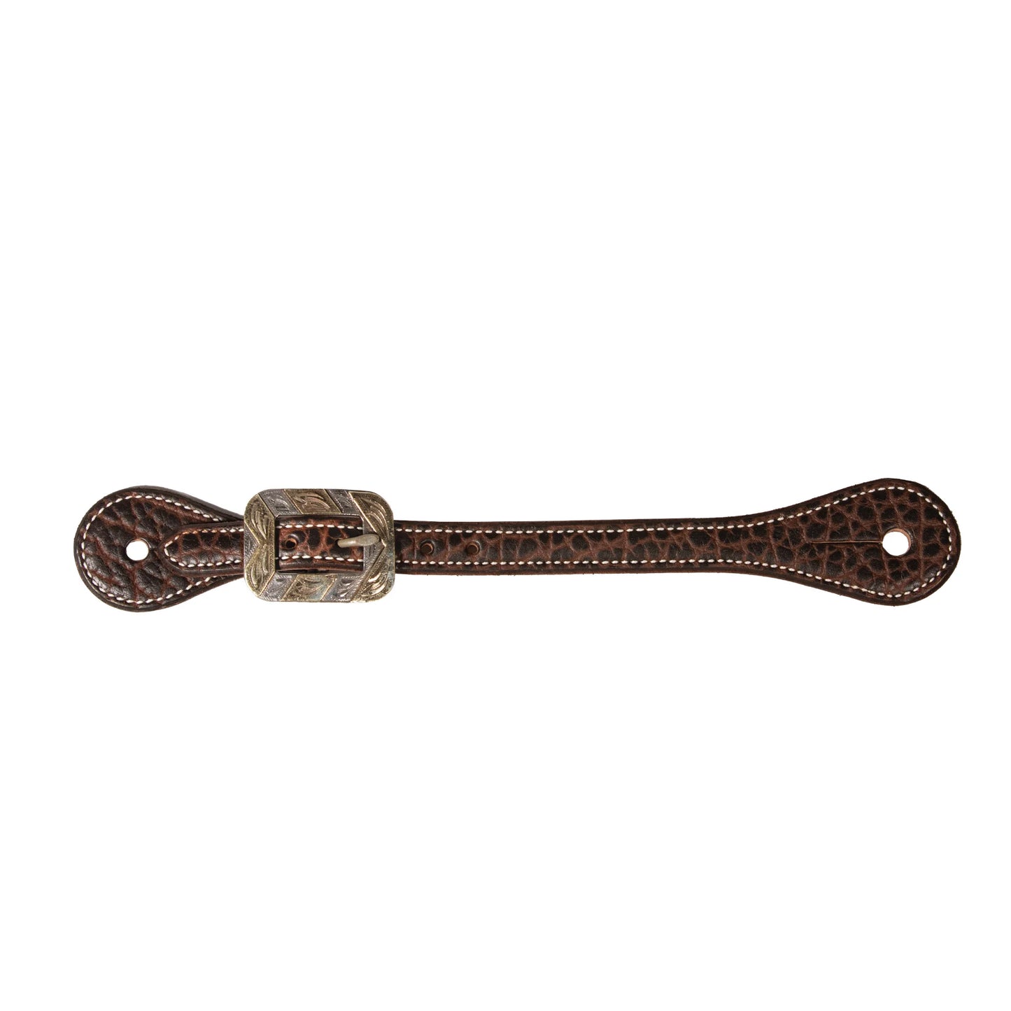 Professional's Choice Bison Leather Western Spur Straps - Silver Engraved Buckle Accents