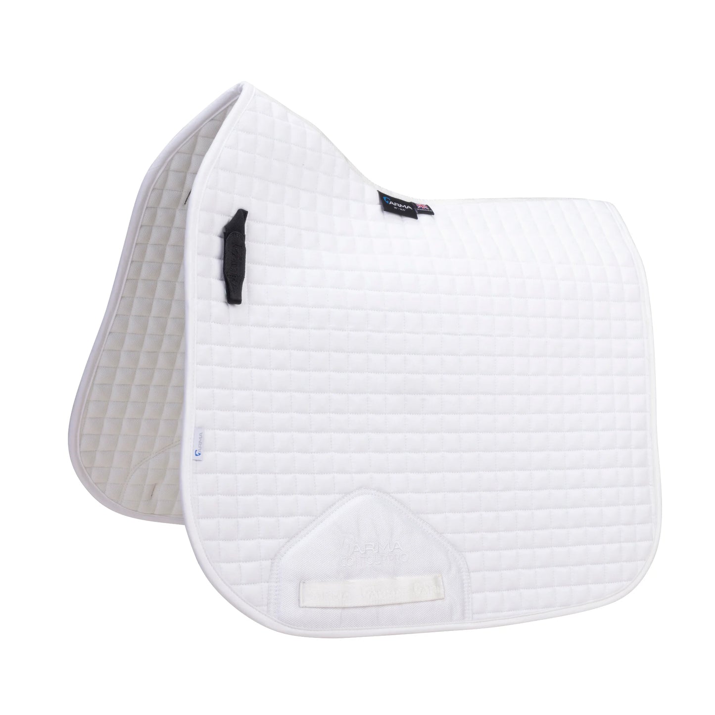Shires Arma Deluxe Cotton Dressage Saddlecloth - Breathable Quilted High-Wither Pad