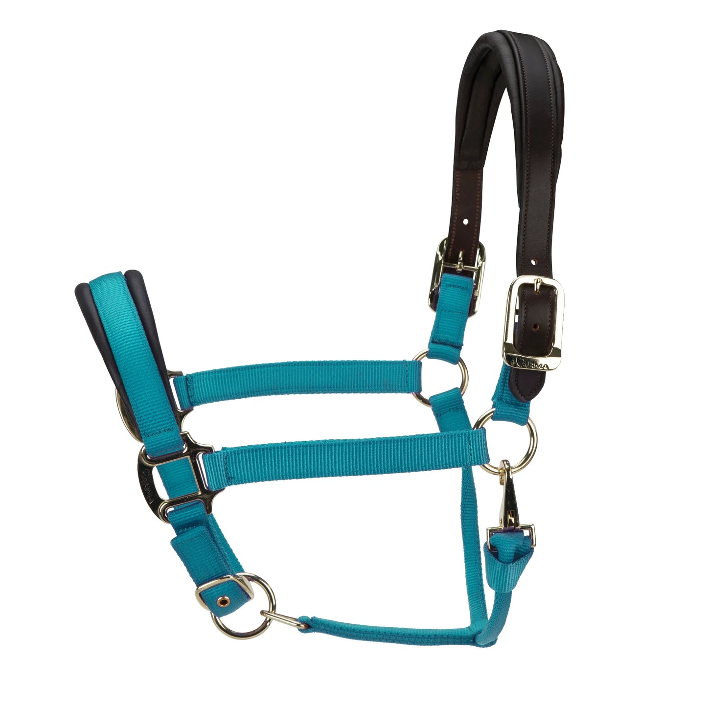 Shires Arma Premium Nylon Halter with Soft Leather Padding - Multiple Sizes 11214TEALCOB