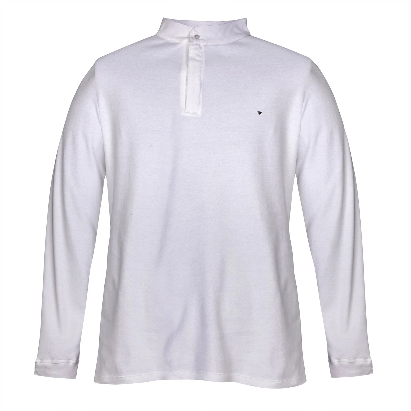 Shires Aubrion Men's Winter Riding Shirt - White Gents Long Sleeve Equestrian Base Layer