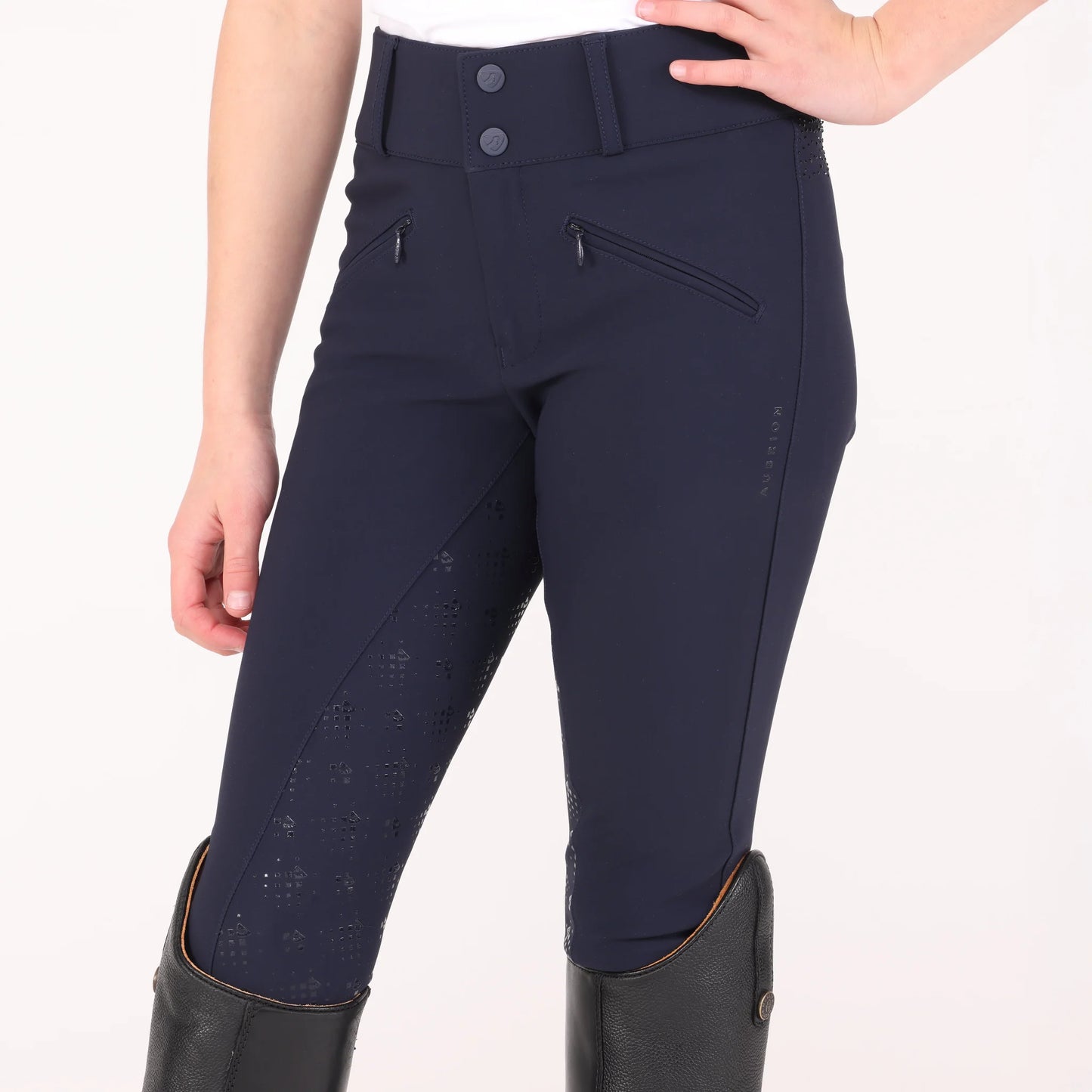 Shires Aubrion Optima GX Young Rider Breeches - Junior Performance Equestrian Riding Pants