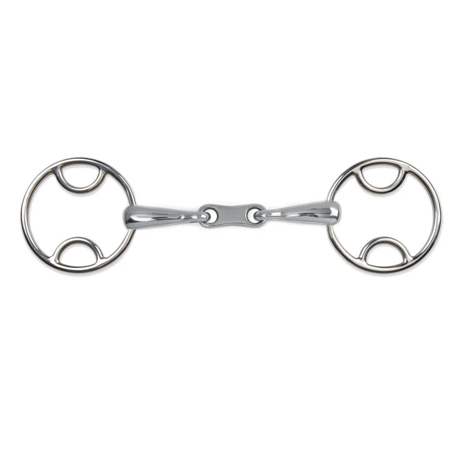 Shires Beval Bit with French Link Mouthpiece - Stainless Steel Training Bit - Multiple Sizes